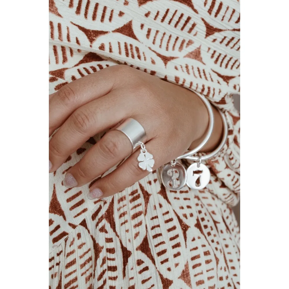 Secret de Cuir N°187 jonc chiffre 3 plaqué argent