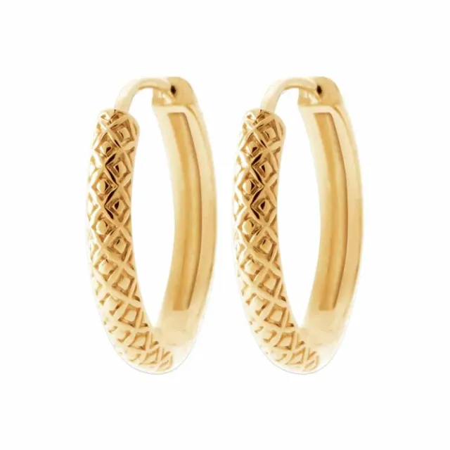 Oriana France boucles créoles plaqué or croisillons gravés
