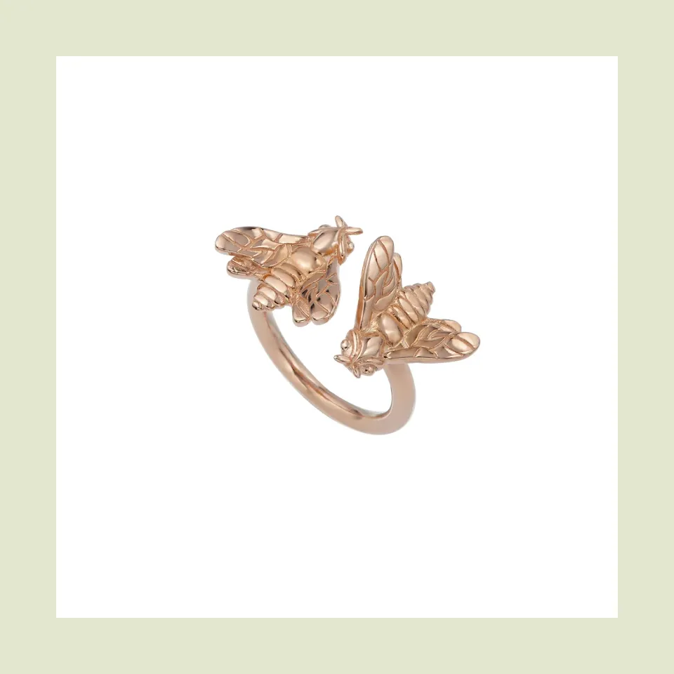 Lorella Tamberi Canal Bee Queen Two Bee Ring bague rosée