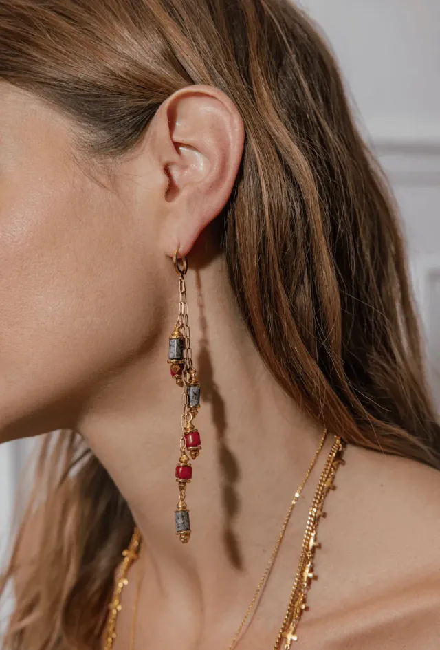 Elise Tsikis Eleftheria Saranta boucles d’oreilles 12 cm
