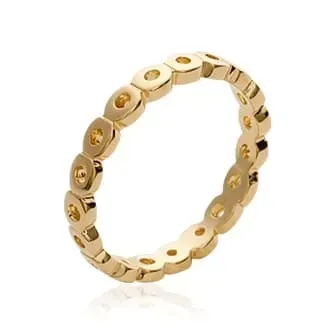Oriana France vintage bague fine plaqué or ajourée