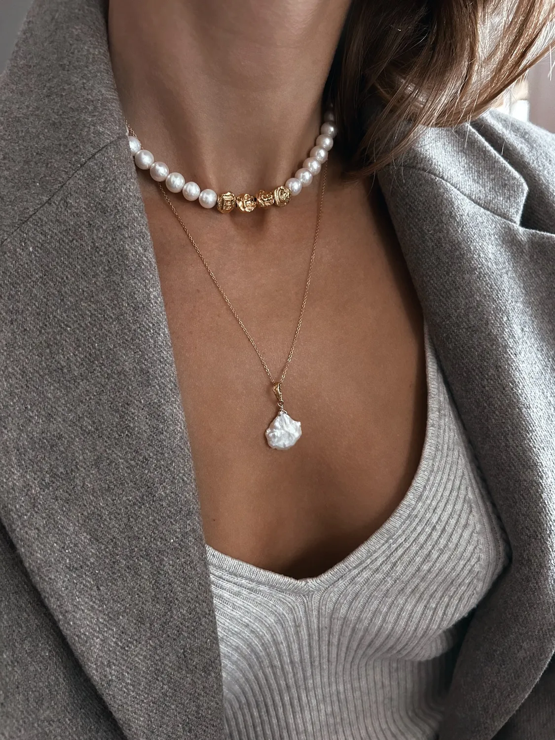 Elise Tsikis Alay collier perle 45 cm
