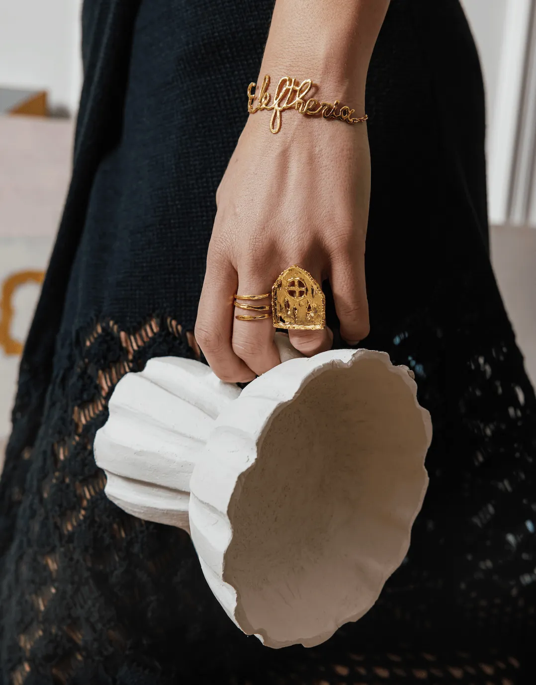 Elise Tsikis Eleftheria bracelet doré
