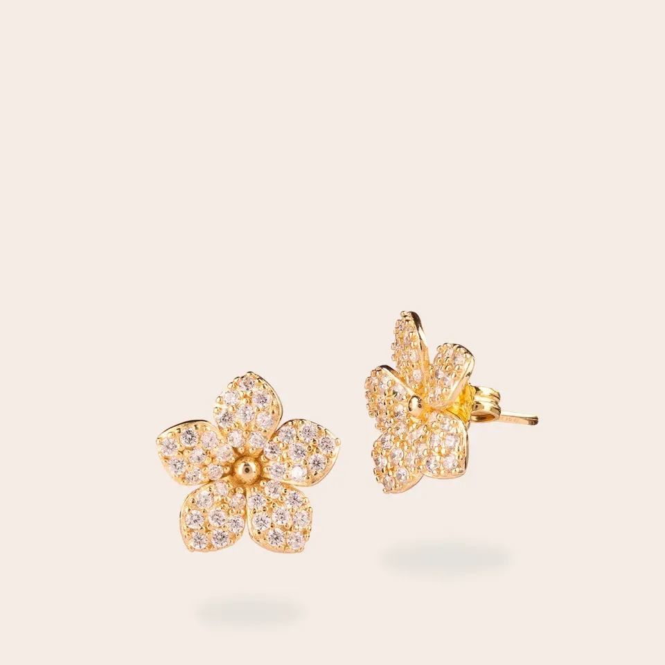 Ultima Edizione Fiore Midi boucles doreilles zircons blancs