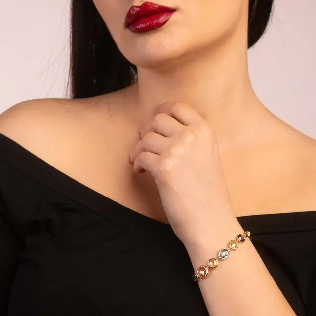 Ultima Edizione Cuscino bracelet zircons multicolores coussin