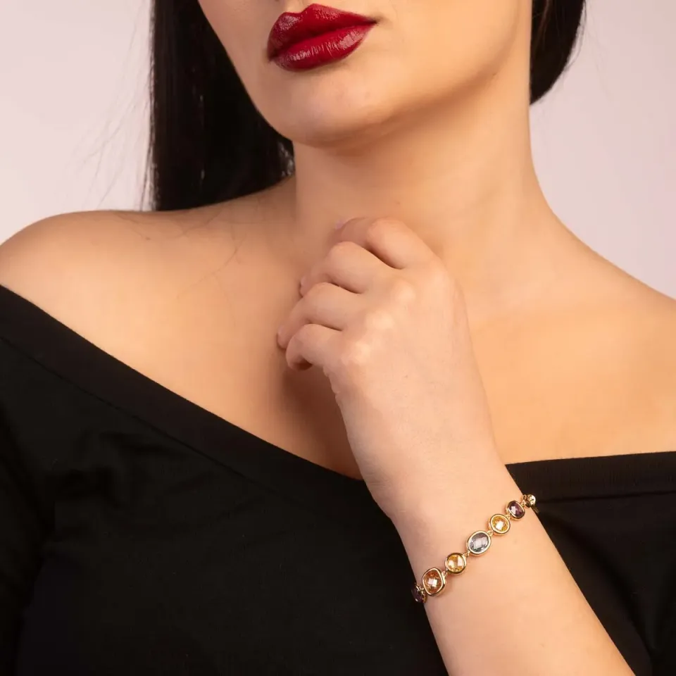 Ultima Edizione Cuscino bracelet zircons multicolores coussin