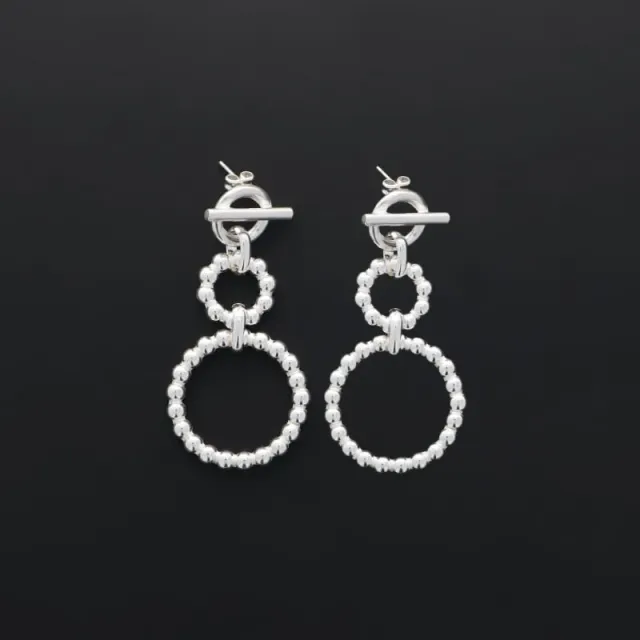 Secret de Cuir N°1317 boucles perles argentées