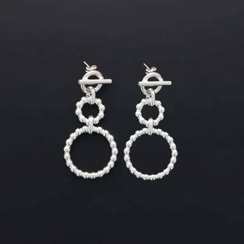 Secret de Cuir N°1317 boucles perles argentées