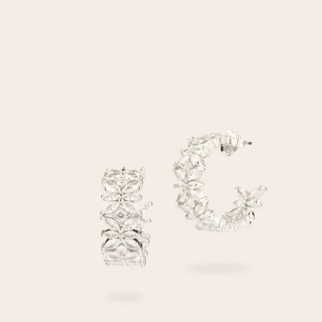 Ultima Edizione Flower boucles créoles fleur blanc