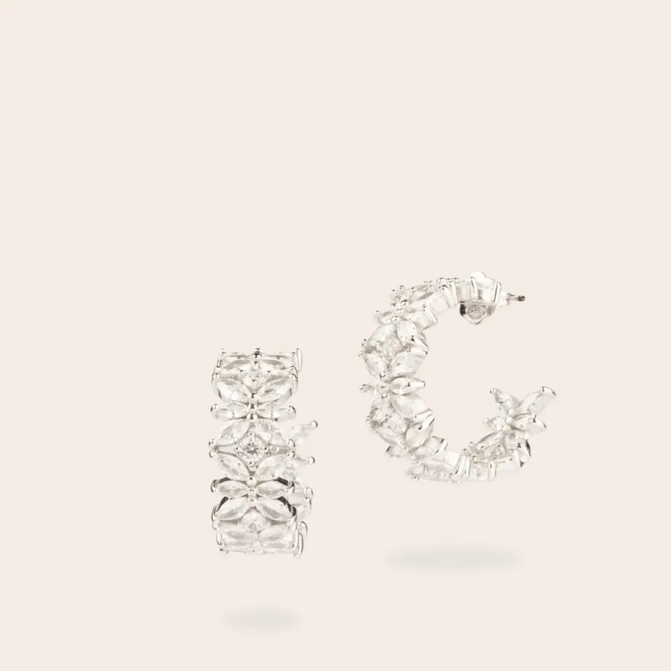 Ultima Edizione Flower boucles créoles fleur blanc