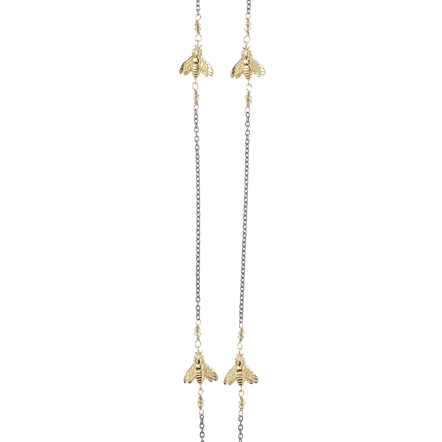 Lorella Tamberi Bee Queen Four Bee collier quartz 92 cm