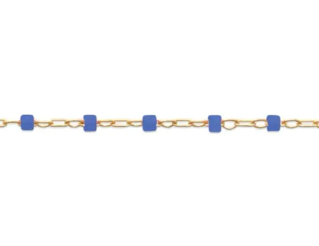 Oriana France miyuki bleues bracelet plaqué or perles