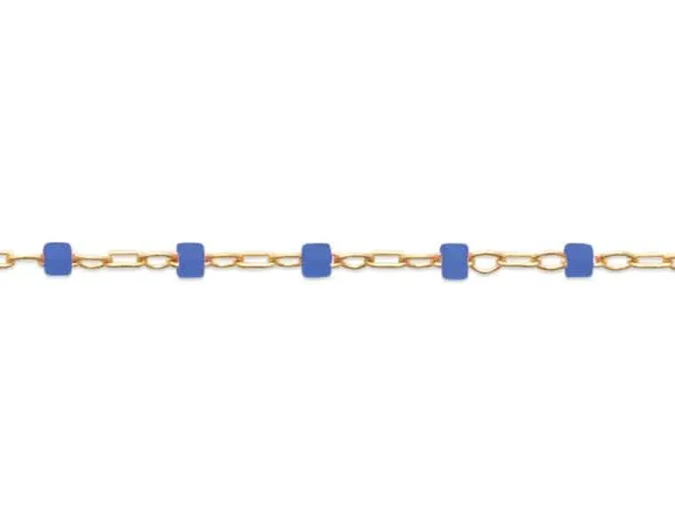Oriana France miyuki bleues bracelet plaqué or perles