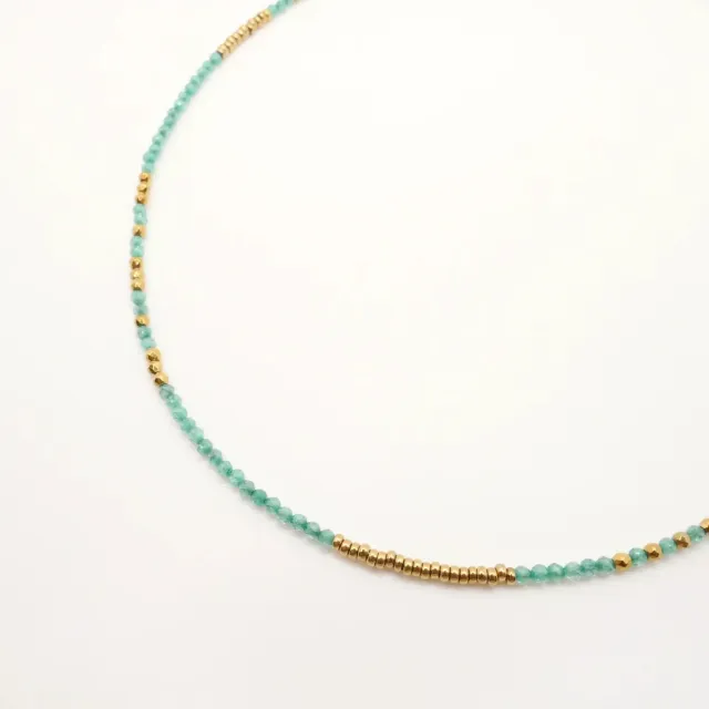 Cloralys Adélia turquoise collier zircon 36 cm