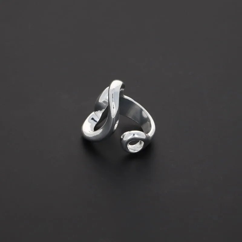 Secret de Cuir N°268 bague étrier réglable plaqué argent