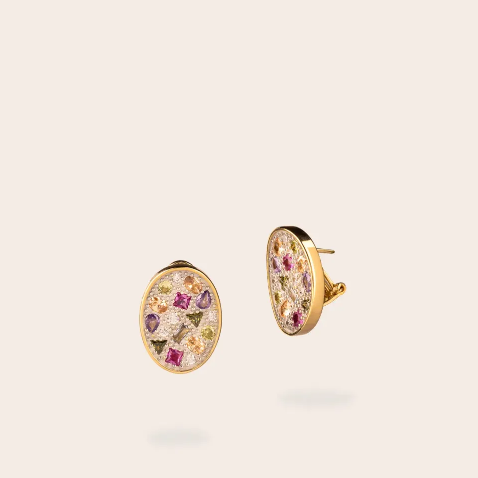 ULTIMA EDIZIONE Ovale Pavé boucles ovales zircons