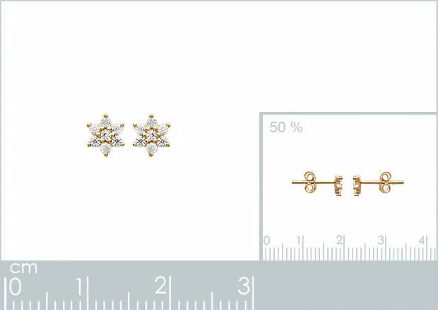 Oriana France puces étoile zircone plaqué or 18 carats