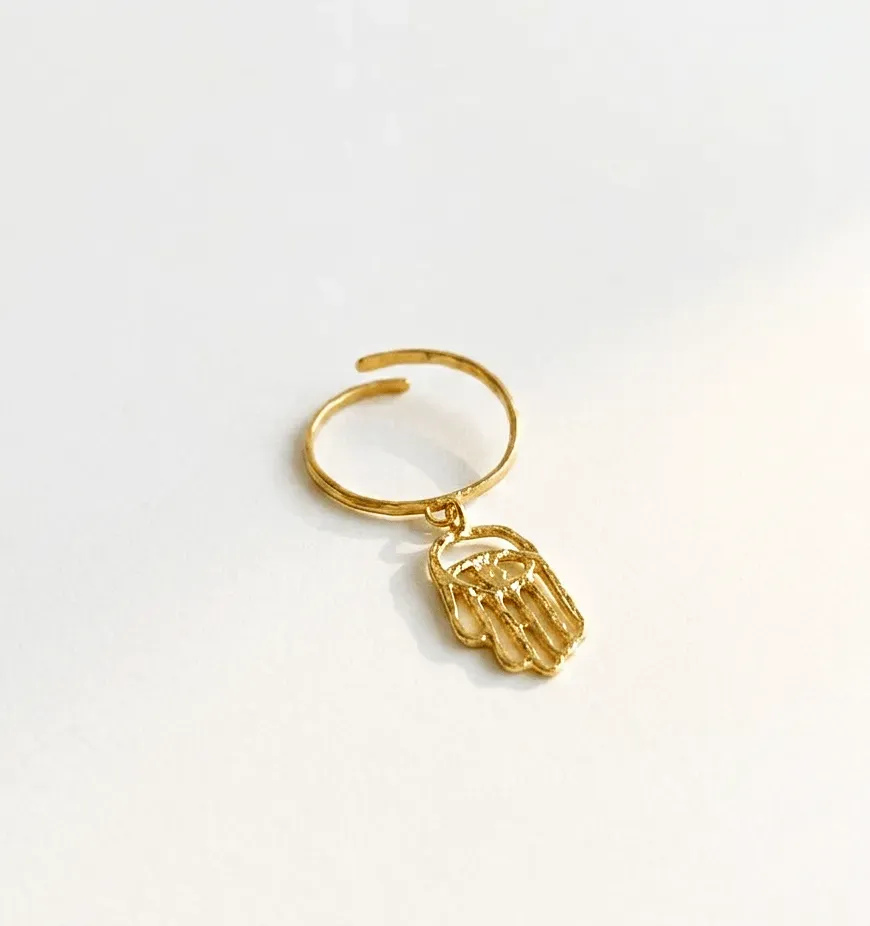 Elise Tsikis Encanto bague main ajustable dorée