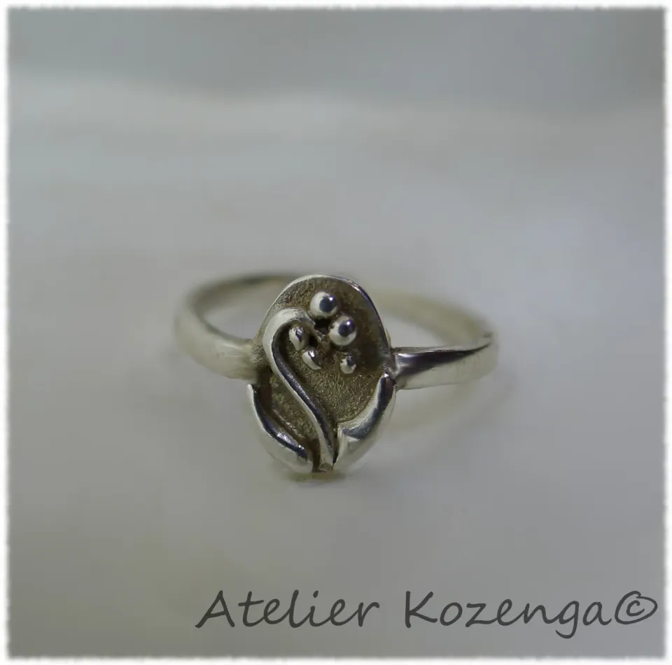 L'Atelier Kozenga floral muguet bague argent 950