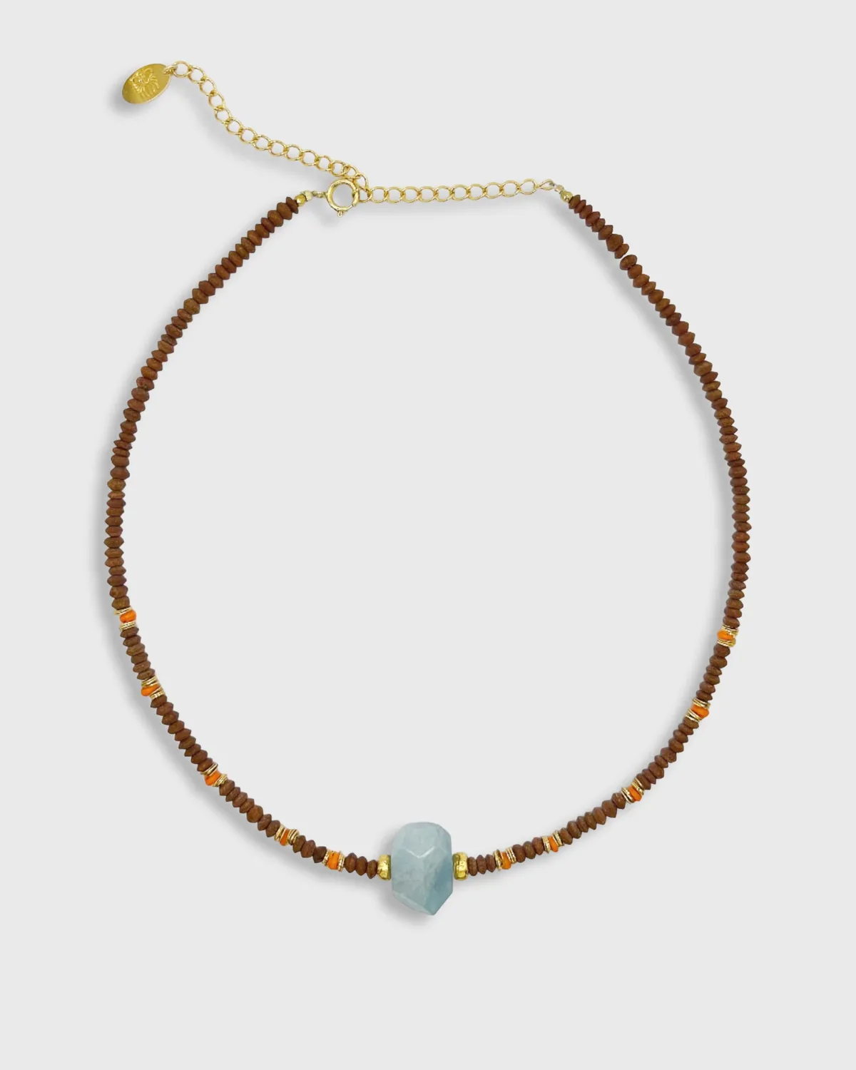 Elise Tsikis Horsesa collier perles jaspe 34,5 cm