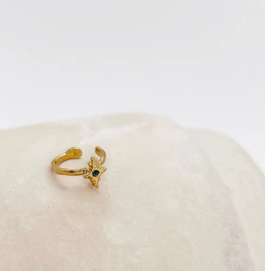 Elise Tsikis Soli earcuff serti blanc doré