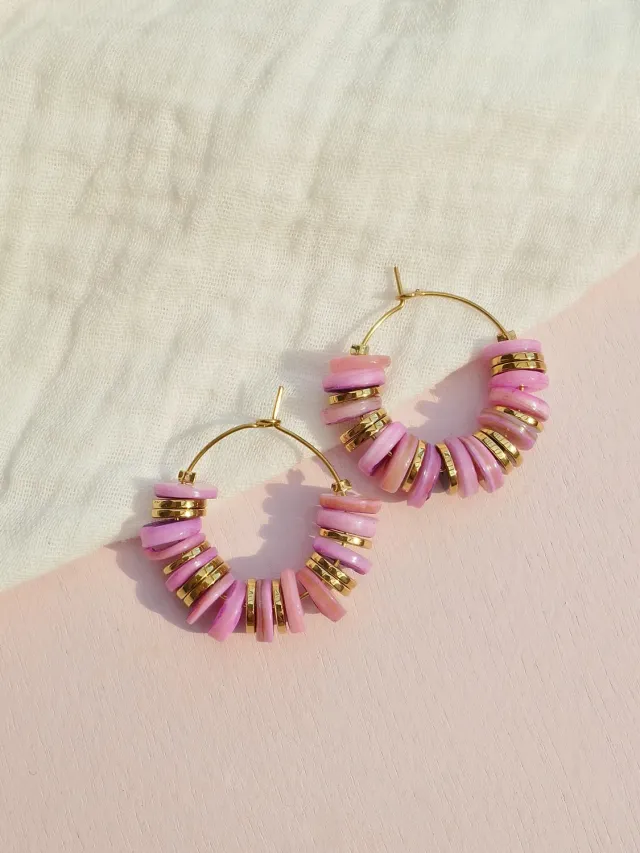 Cloralys Savana boucles d’oreilles créoles 2,5 cm rosé