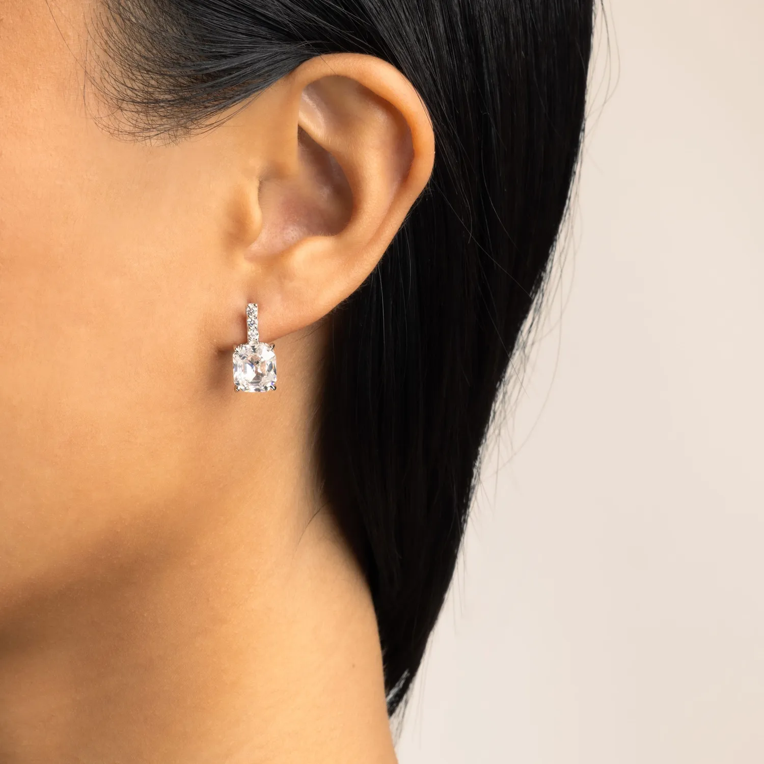ULTIMA EDIZIONE barretta zircone émeraude boucles d'oreilles