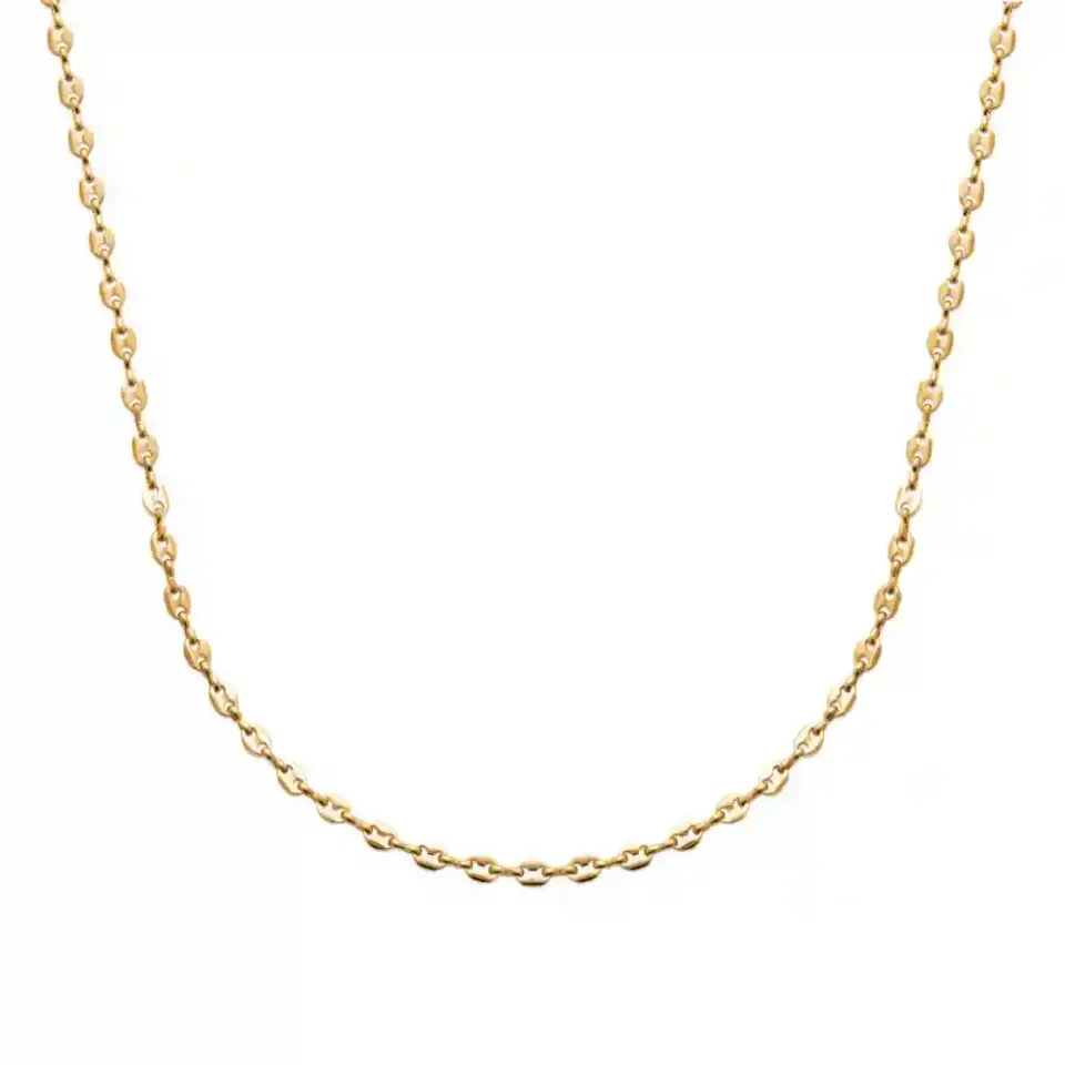 Oriana France collier grain de café plaqué or maille