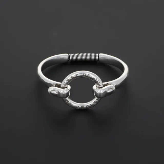 Secret de Cuir N°269 bracelet bouée gravée argenté