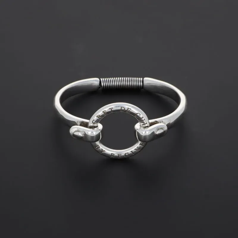 Secret de Cuir N°269 bracelet bouée gravée argenté