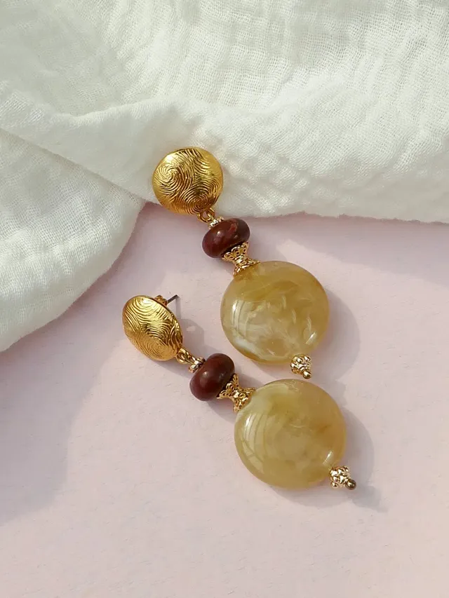 Cloralys Antoinette boucles d'oreilles beiges marbrées
