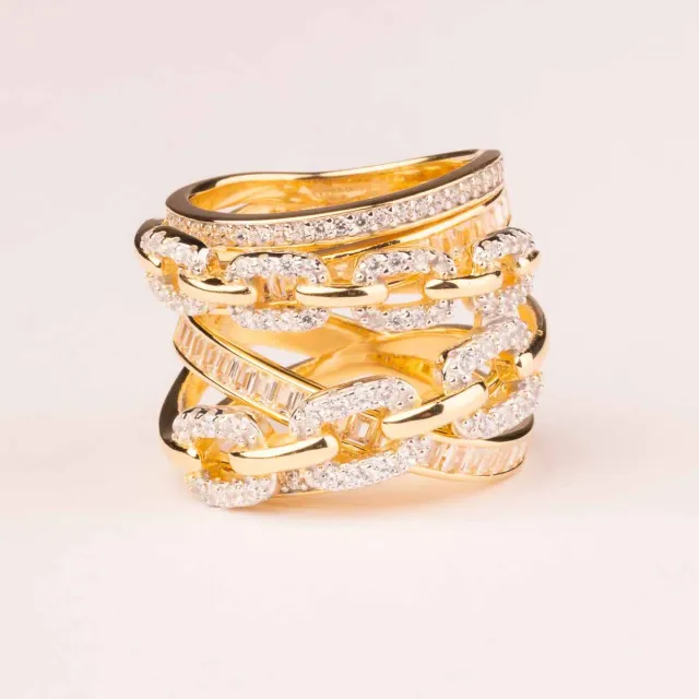Ultima Edizione fascia chaîne bague maille entrelacée