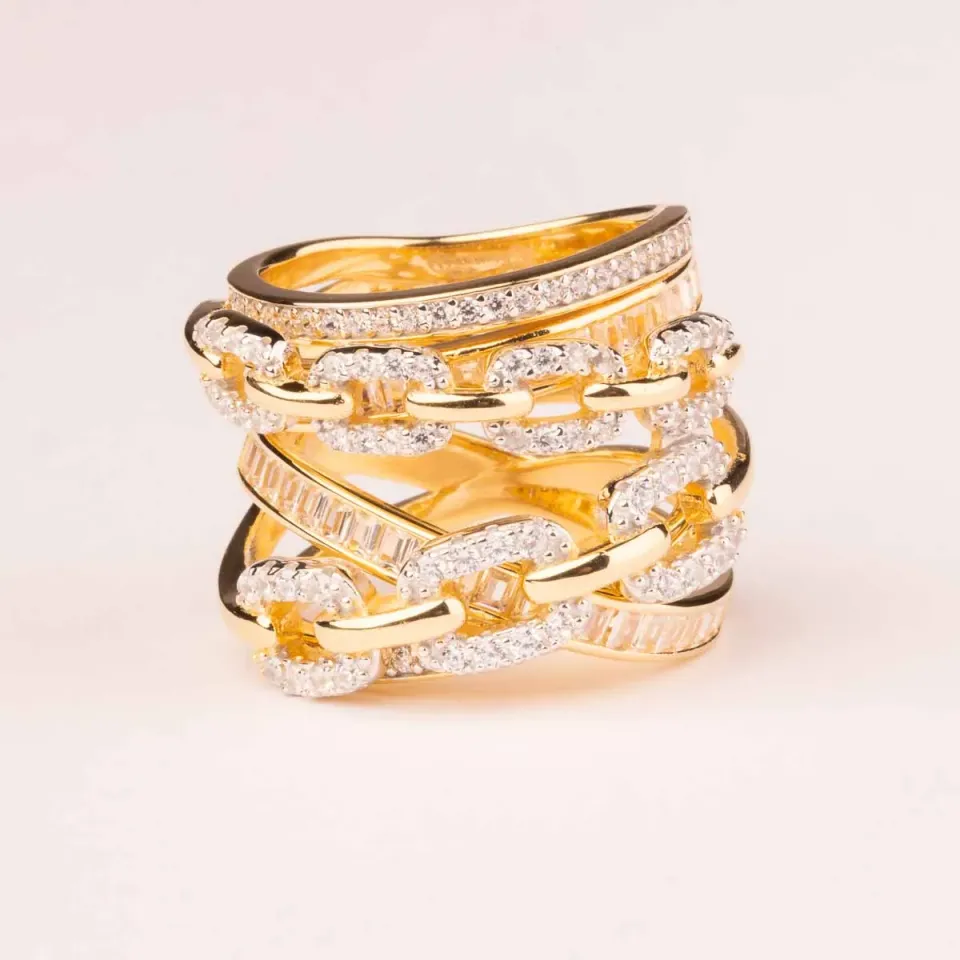 Ultima Edizione fascia chaîne bague maille entrelacée