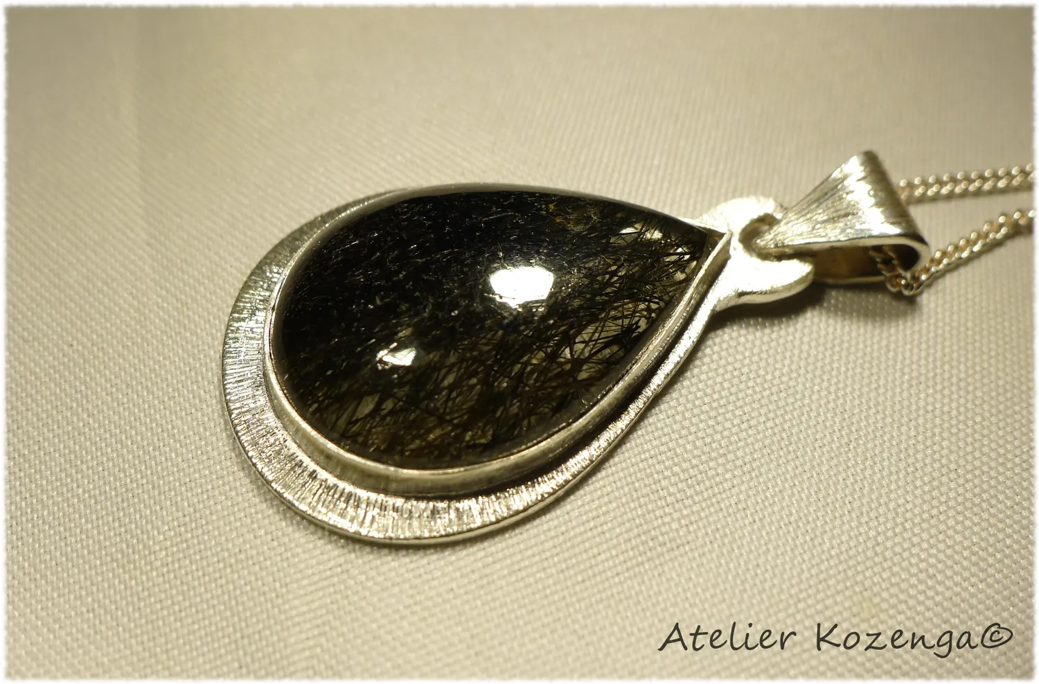 L'Atelier Kozenga Rootyle pendentif argent quartz rutile