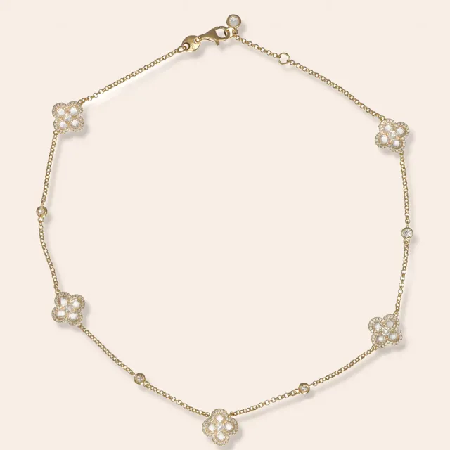 Ultima Edizione Flower 42 collier fleurs blanc 42 cm