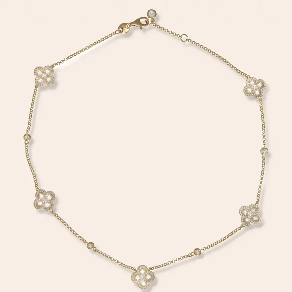 Ultima Edizione Flower 42 collier fleurs blanc 42 cm