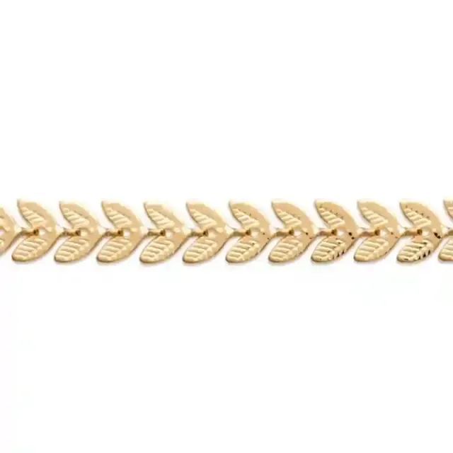 Oriana France bracelet plaqué or feuilles laurier 16 cm