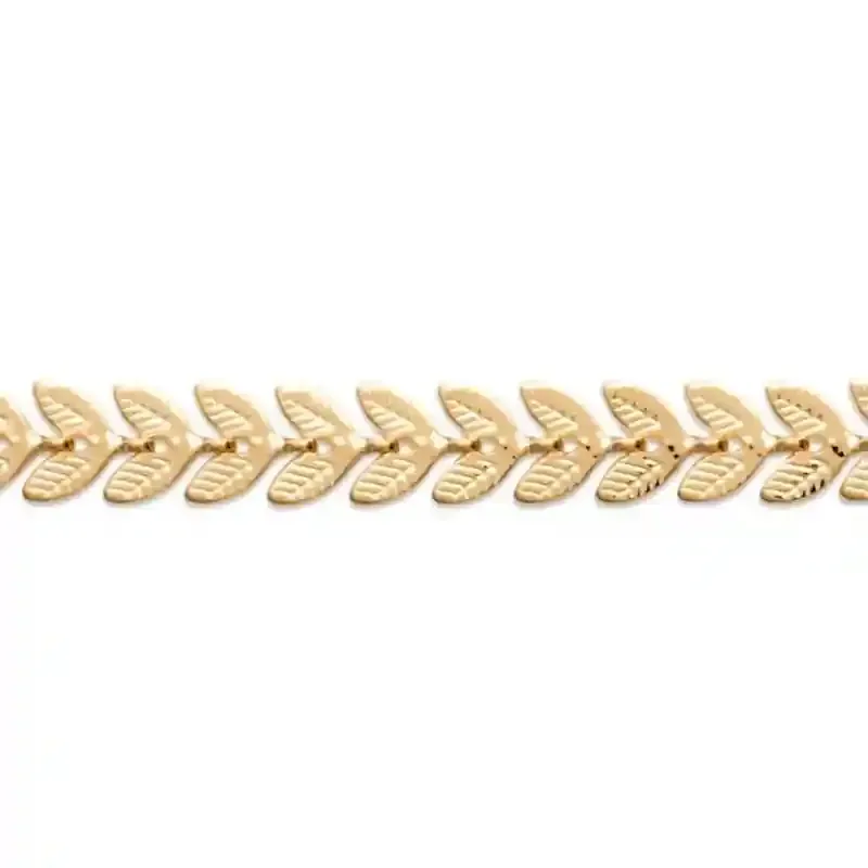 Oriana France bracelet plaqué or feuilles laurier 16 cm