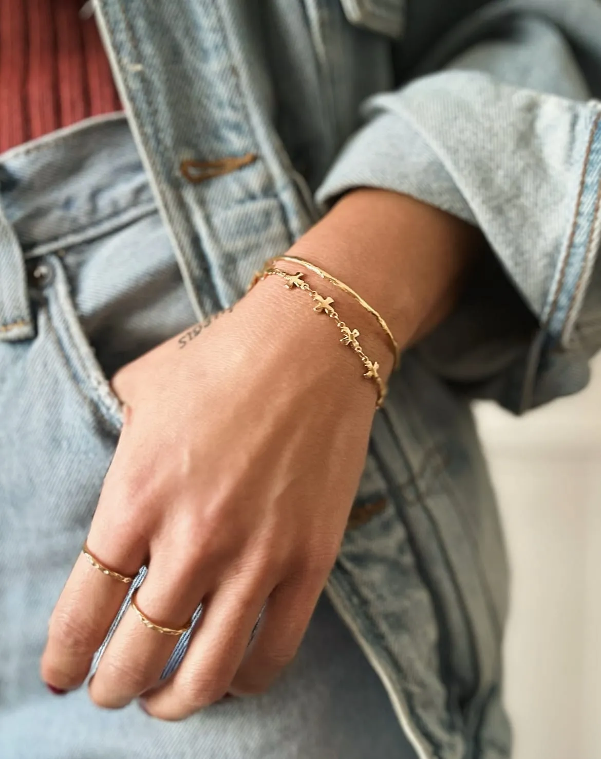 Elise Tsikis Kamia bracelet or jaune 15 cm