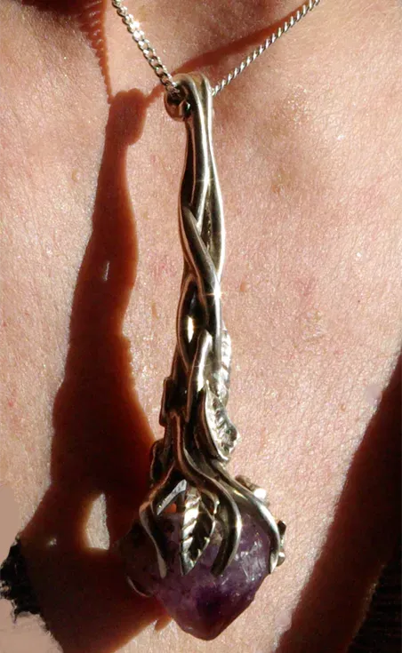 L'Atelier Kozenga cristal améthyste pendentif argent