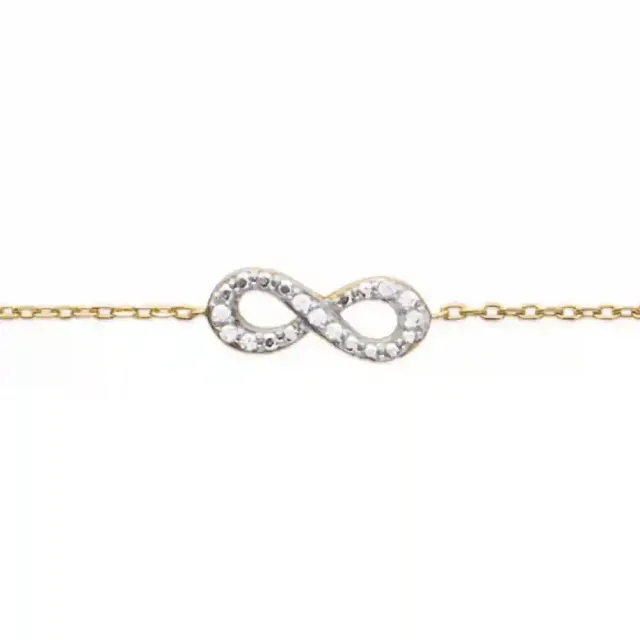 Oriana France infini bracelet plaqué or pierres scintillantes