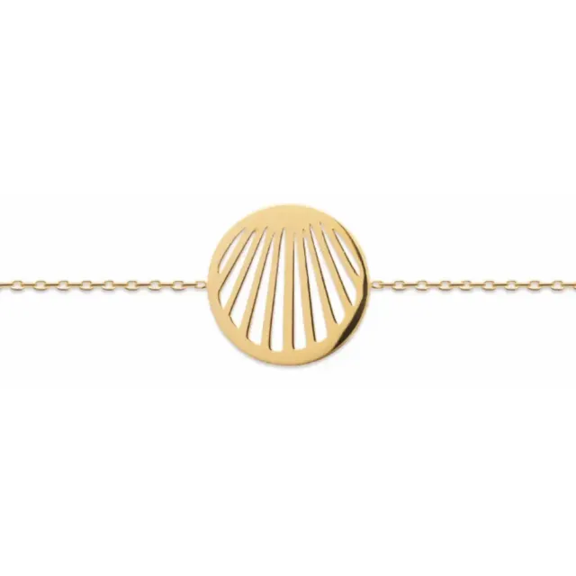Oriana France bracelet plaqué or médaille soleil