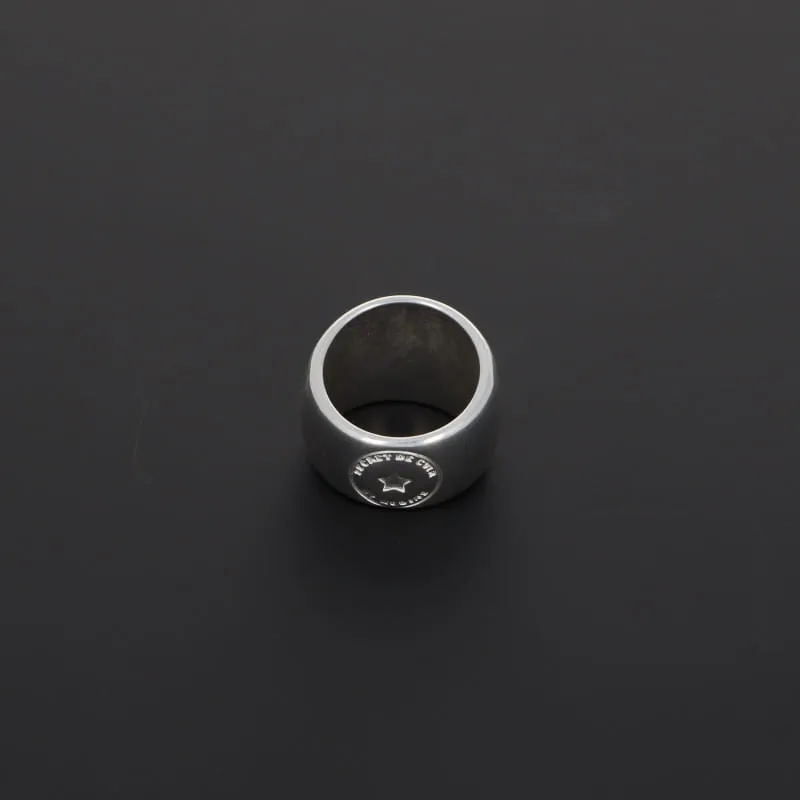 Secret de Cuir N°1202 bague bombée large argent plaqué
