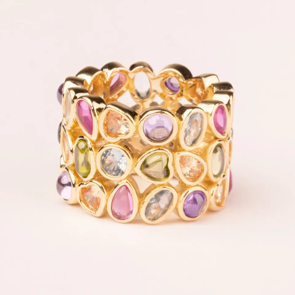 Ultima Edizione Fascia Multicolor bague pierres couleur