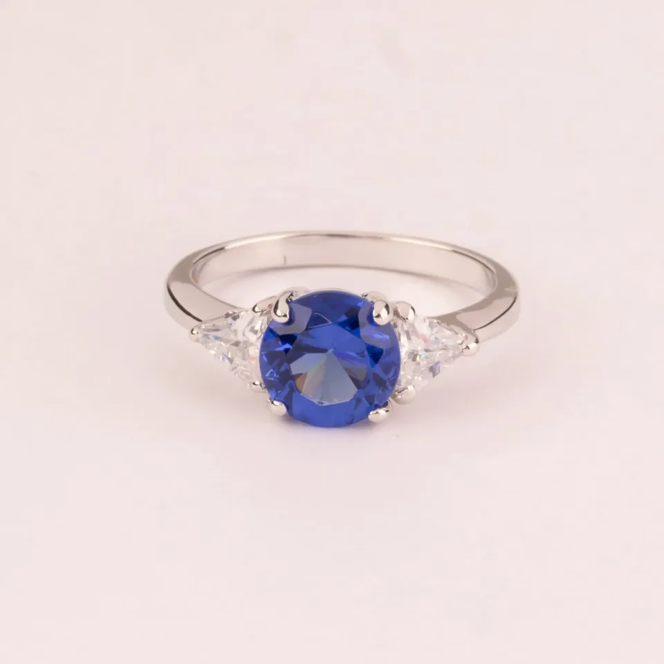 Ultima Edizione Zircone Tondo 7 mm bague coloree triangles