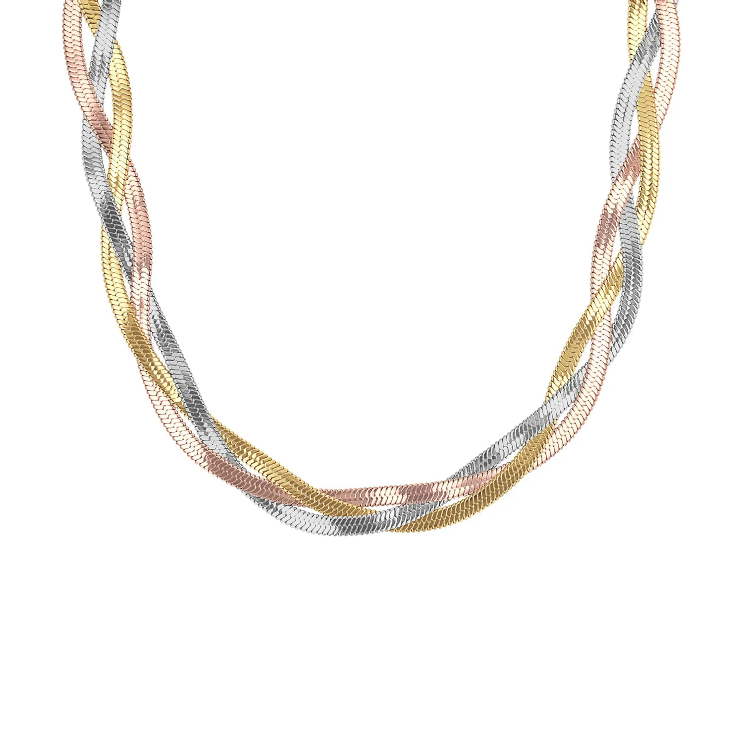 s.Oliver collier femme acier cristal bicolore