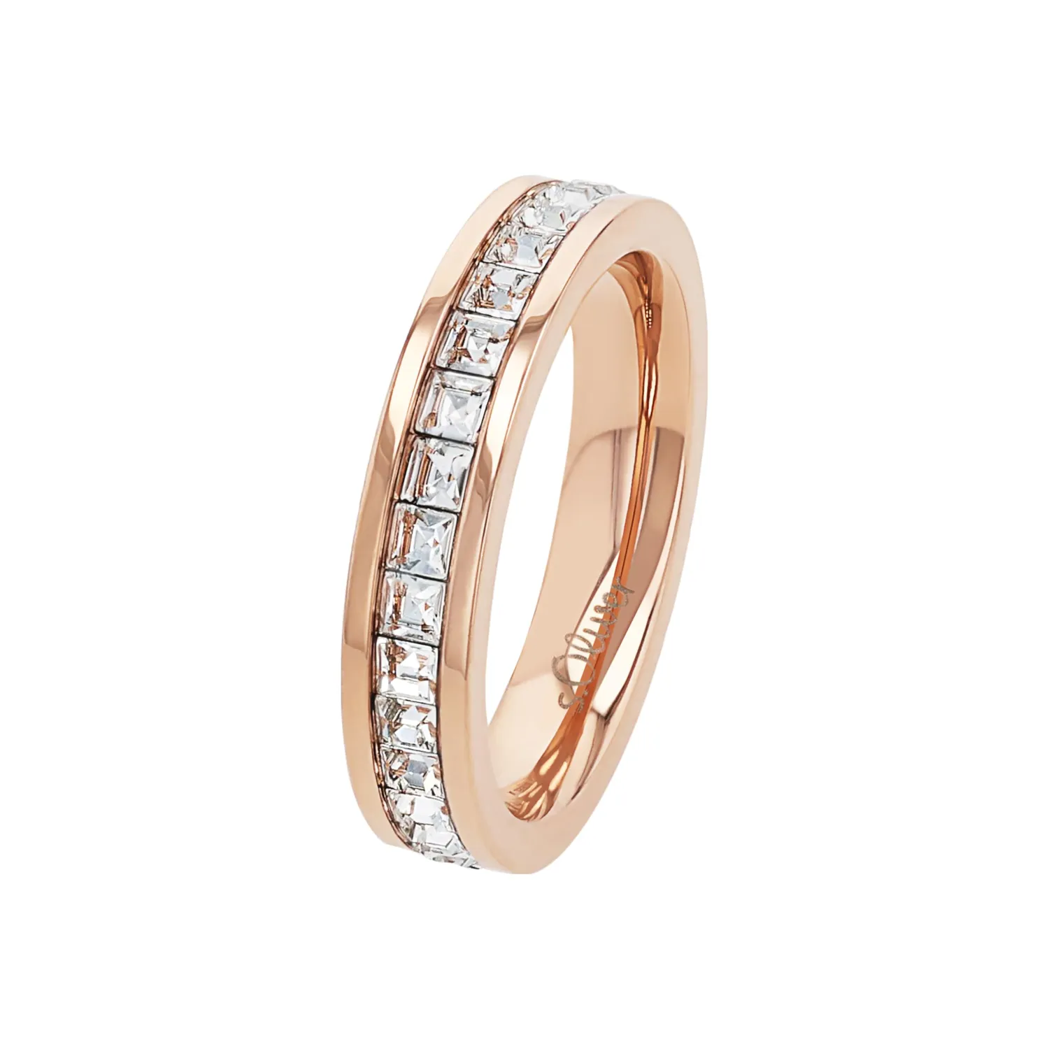 s.Oliver Bague Femme Acier Cristal Taille 52 Argentée
