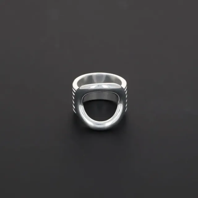 Secret de Cuir N°714 Bague Bouée Plaqué Argent 1,3 cm