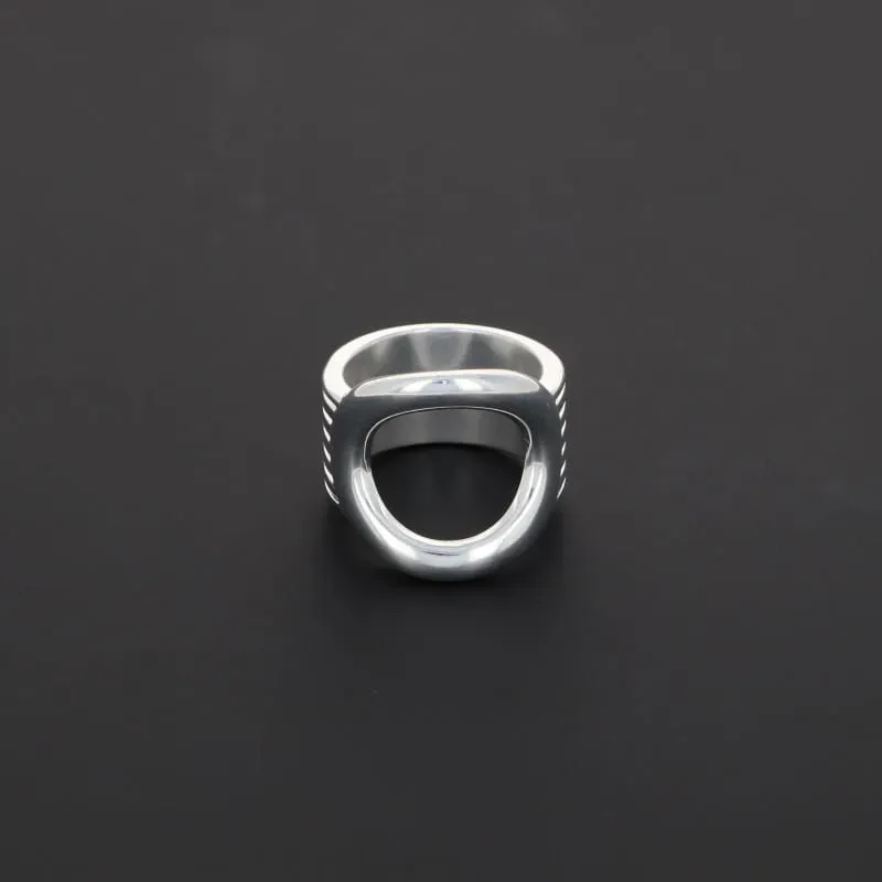 Secret de Cuir N°714 Bague Bouée Plaqué Argent 1,3 cm