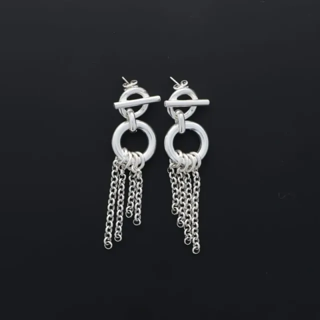 Secret de Cuir N°173 boucles d'oreilles mini bouée argenté